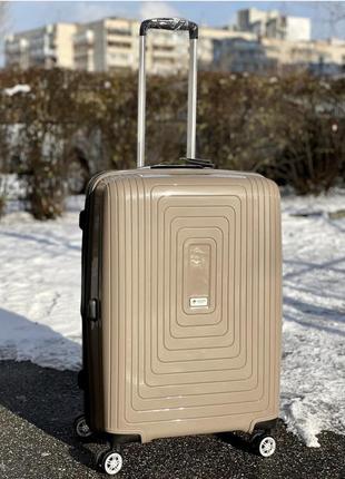 Дорожня валіза поліпропілен бежевий airtex paris