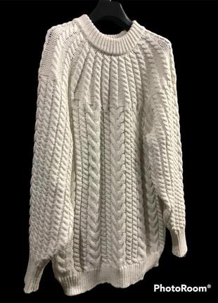 Теплий в‘язаний довгий зимовий светр