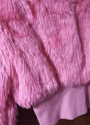 Куртка шубка розовая меховая7 фото