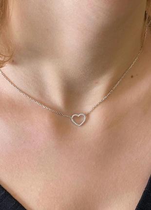 🇺🇦колье серебро 925° сердечко подвеска 1212.40р