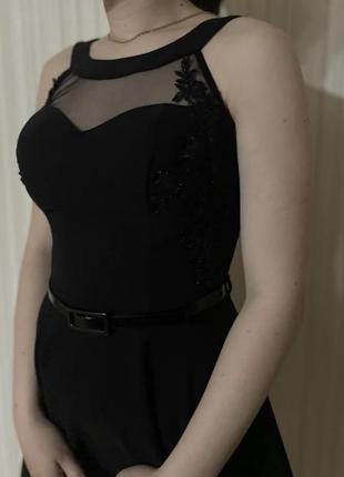 Коктейльное черное платье, на выпускной3 фото