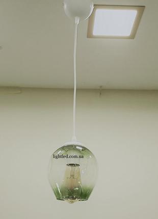 Белый подвес молекула с зелёным плафоном (56-pr0231f-1 wh+gr)