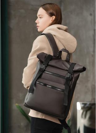 Жіночий рюкзак рол sambag rolltop zard темно-коричневий1 фото