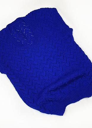 Жилетка синя вязана ручної роботи