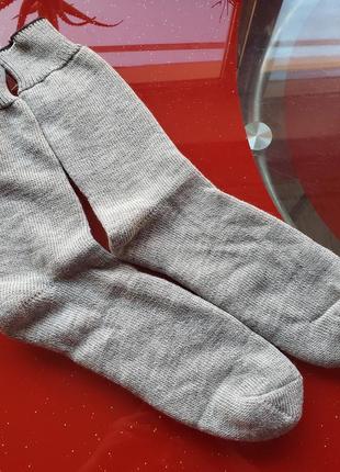 Теплые зимние мужские махровые носки с шерстью 44 45 46 47 48 серые новые