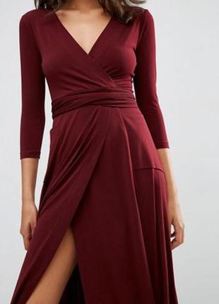 Нова!стильна сукня – міді з поясом кишенями і імітацією запаху asos2 фото