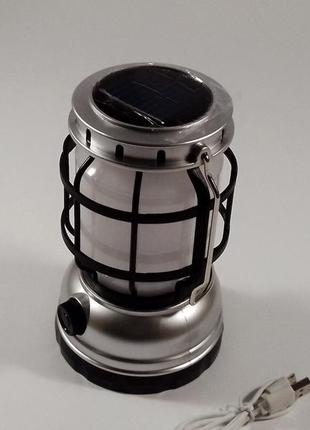 Фонарь кемпинговый светодиодный переносной zj-1990т на аккумуляторе серебро