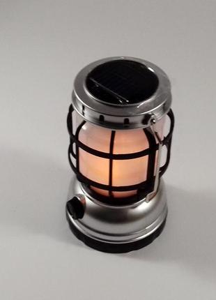 Фонарь кемпинговый светодиодный переносной zj-1990т на аккумуляторе серебро