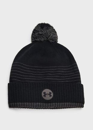 Under armour чоловіча чорна шапка ua halftime fleece beanie