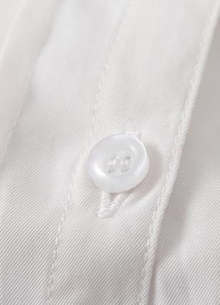 Женская белая рубашка с длинным рукавом драпировка складки в школу на работу форма7 фото
