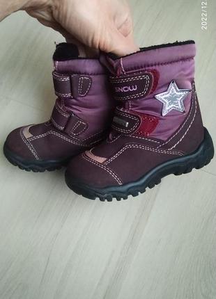 Зимові термо чобітки на дівчинку 22р.