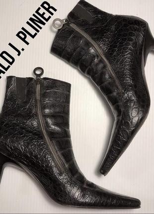 Дизайнерські черевики ботильйони зі шкіри крокодила-donald j pliner2 фото