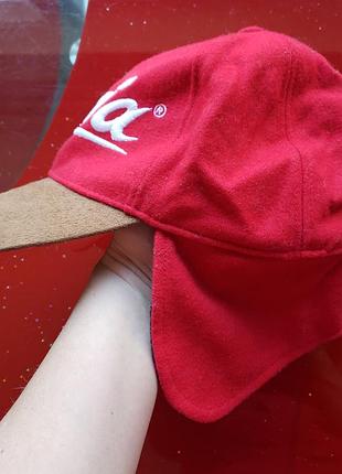 Looks, финляндия теплая кепка мужская красная беж с ушами флис шерсть