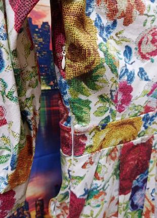 Джинсова сукня плаття українки платя з v-подібним вирізом на спині roberto bartoloni квітами8 фото
