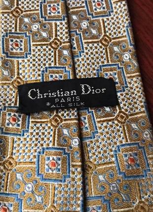Christian dior винтажный шелковый галстук