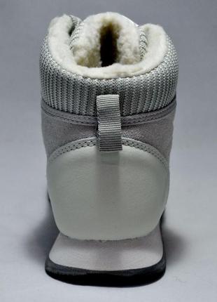 Ботинки - кроссовки на меху из натуральной кожи и замши, серые размеры 35, 36, 37 restime 188397 фото