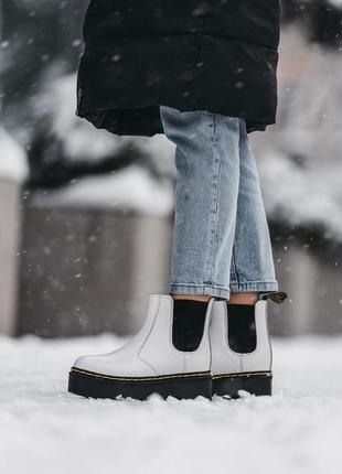 Зимові чоботи на хутрі, шкіряні челсі, мартінси1 фото