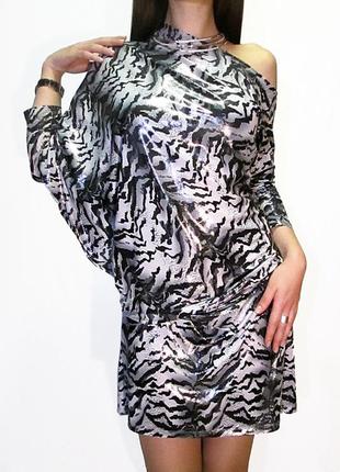 Maria!! мерехтливе святкове плаття туніка з принтом тигра3 фото