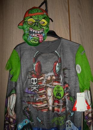 Новый костюм карнавальный зомби пират с маской 13-14 лет рост 164