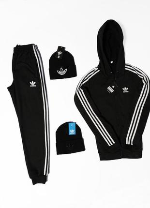 Комплект з 3 речей, спортивний костюм adidas+шапка❄️