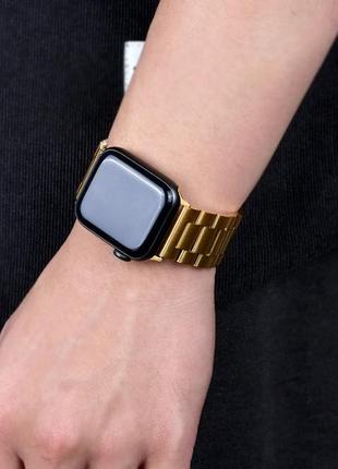 Браслет на apple watch. размеры 38, 40, 42, 44 , 45. золотой цвет. ремешок на на apple watch6 фото