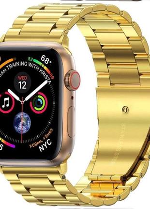 Браслет на apple watch. размеры 38, 40, 42, 44 , 45. золотой цвет. ремешок на на apple watch4 фото