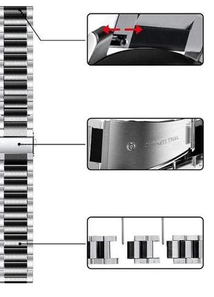 Браслет для смарт та класичних наручних годинників. ширина 20 та 22 мм. комбінована колір4 фото