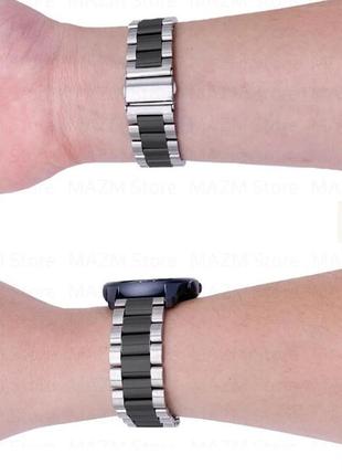 Браслет для смарт та класичних наручних годинників. ширина 20 та 22 мм. комбінована колір3 фото