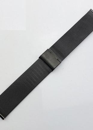 Ремешок для часов миланская петля, черный цвет. 20 мм2 фото
