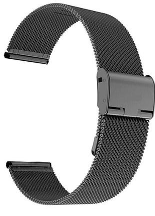 Ремешок для часов миланская петля, черный цвет. 20 мм