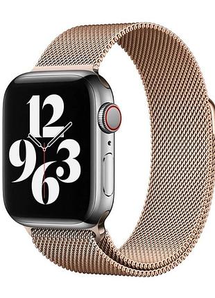 Ремешок romansi совместимый с apple watch 38-49 миланское плетение, стальной, цвет розовое золото