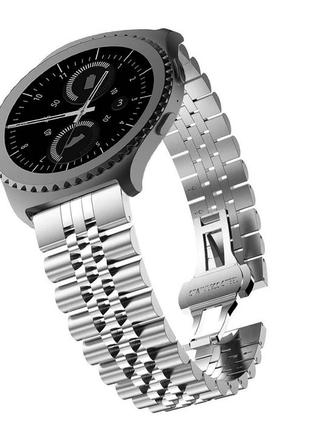 Сталевий браслет / ремінець для годинників 316 l. ширина 20 і 22 мм, сріблястий колір3 фото