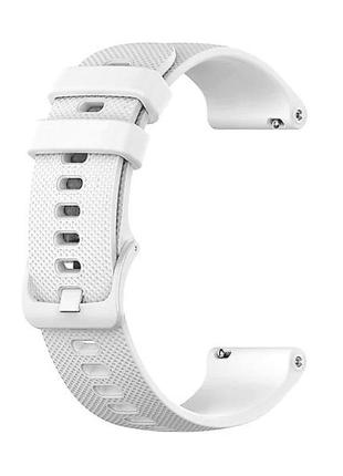 Ремешок силиконовый для часов, ширина 18, 20, 22 мм. белый. ремешок на vivoactive 4 , forerunner и др.