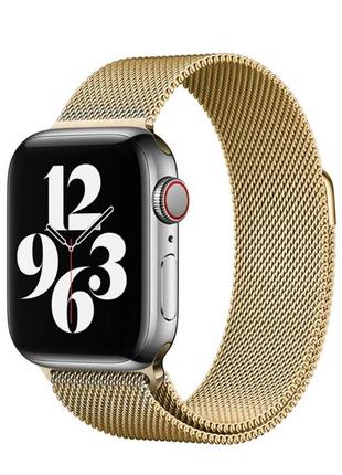 Ремешок / браслет для apple watch 38 40 42 44 45. золотого цвета, миланская петля. ремешок на эпл вотч