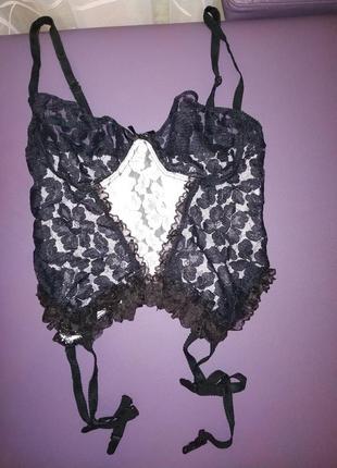 Сексуальное белье корсет с поясом для чулков