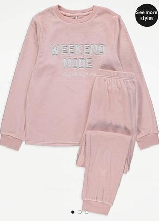 Велюровые пижамы пижамки george пижама теплая пудра