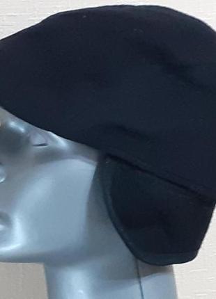Кепка 12.01.016 «утка» демисезонная. материал – чёрный кашемир с байковой подкладкой.2 фото