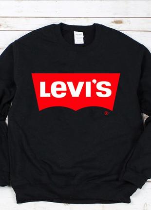 Женский осенний свитшот лонгслив кофта levis левис чёрный1 фото