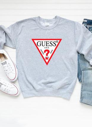 Женский осенний свитшот лонгслив кофта guess гесс серый1 фото