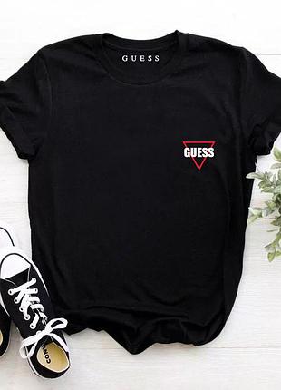 Жіноча футболка guess чорна гесс