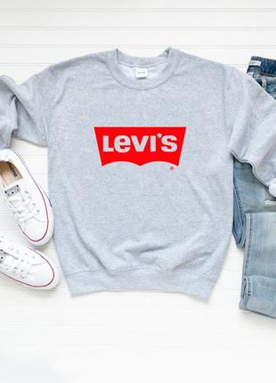 Женский осенний свитшот лонгслив кофта levis левис серый