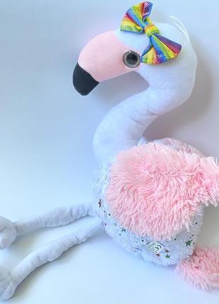 Фламинго 🦩 большая мягкая игрушка белый в звездочку