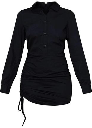 Черное платье-рубашка3 фото