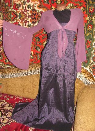 Нарядное эксклюзивное платье с болеро со шлейфом винтаж