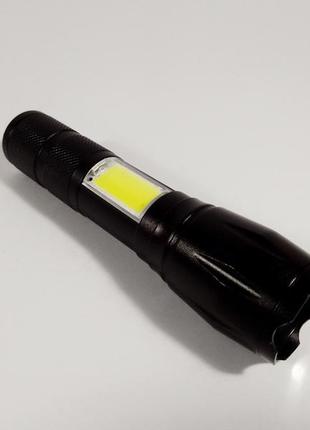 Ліхтарик тактичний акумуляторний у кейсі watton wt-039+usb +usb чорний2 фото