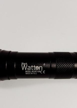 Ліхтарик тактичний акумуляторний у кейсі watton wt-039+usb +usb чорний4 фото