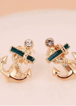 Серьги якорь