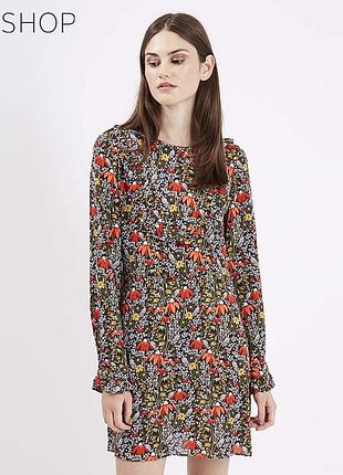 Платье в цветочный принт topshop модель 2018-19 года(размер 12)