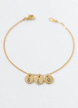 Женский браслет ka227 подвеска личная буква кулон оберег цвет золото личный прекрасный подарок