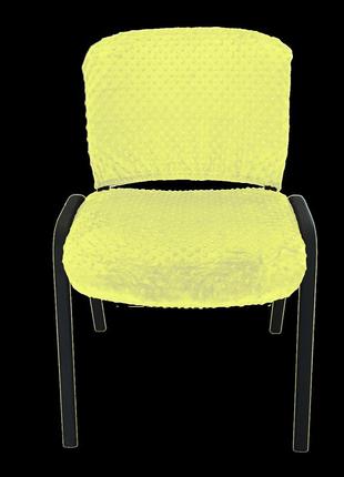 Плюшевый чехол на офисное кресло, натяжной на резинке minkyhome.лайм (mh-201)